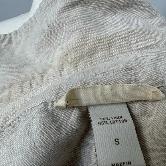 Londonjean Chino Short Sleeve Button Up‎ Top Jacket Linen Cotton Khaki Belted Sm - Picture 7 of 7